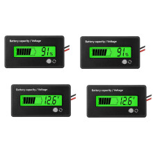 4 Pcs 12V 24V 36V 48V 72V Battery MeterBattery Capacity Voltage Indicator Lead-Acid and Lithium Ion Battery Indicator
