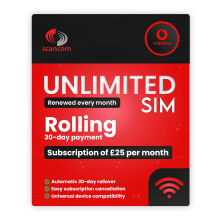 Vodafone Unlimited 5G Data SIM - Activate via QR Code - No Contract or Credit Check - 25/Month Rolling 30-Day Subscription