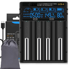 18650 Battery Charger, LCD Screen Can Display Capacity, 2A Fast Universal 18650 Charger, Suitable for 3.7v Lithium Battery and 1.2v Ni-Mh/Ni-Cd AA AA