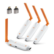 Wireless HDMI Transmitter and 3 Receivers, Up to 6 RXs, 2025 TIMBOOTECH 5G Wireless HDMI with LED Display, 1080P@60Hz, 165FT/50M for Laptop/TV Box/DS