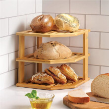 2 Set Bamboo Kitchen Organizer - Corner Rack for Plates, Dishes, Bowls - Enhances Cabinet & Counter Space