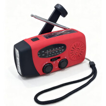 Wind Up Solar Radio, Survival Hand Crank AM/FM Emergency Weather Radio, 2000mAh Rechargeable USB Phone Charger, SOS Alarm, LED Bright Flashlight for