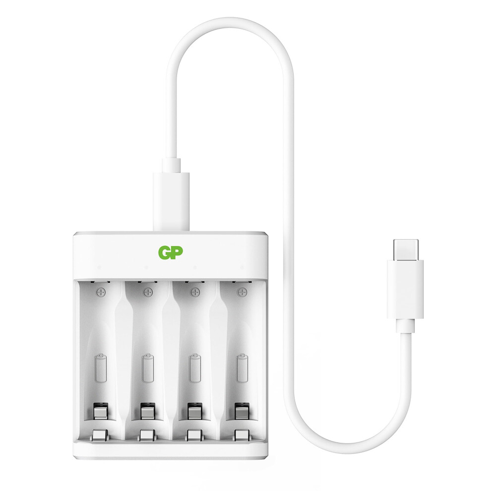 Gp Charge & $Ave Led 4-Slot Usb-C Rechargeable Battery Charger Aa Aaa, 4-Hour Charge, Fast Charging For Aa And Aaa Rechargeable Batteries Safe Auto C 58964675