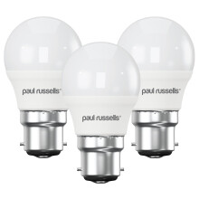 paul russells LED Light Bayonet Cap B22, 40w Equivalent, 4.9W 470 Lumens LED Bulbs, 2700K Bright Warm White, Mini Globe Frosted G45 BC Golf Ball Ener