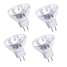 DoRight MR11 Halogen Bulbs 12V 10W, Dimmable GU4 Bi-Pin Base Spotlight Bulb Warm White 2800K 35MM Diameter Reflector Spot Lamp Glass Cover for Home A
