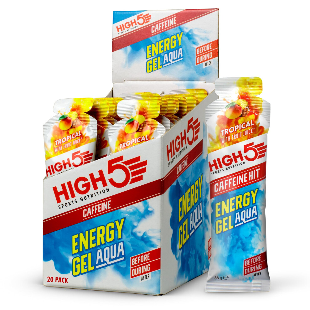 High5 Aqua Caffeine Gels Running Glucose Shots For Instant Energy And Runn