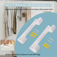 2Pack Ironing Board Hanger,Wall Mounted Ironing Board Holder for Laundry Rooms (White)