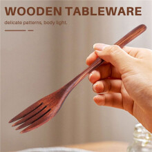 50 Pieces Eco-Friendly Japanese Wood Salad Dinner Fork Tableware Dinnerware for Kids Adult(50 Pcs No Rope Wooden Forks)