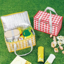 Insulated Bag Picnic Basket Bags Beach Bag Foldable Cooler Bag Reusable with Zippered Top-for Warm or Cold Picnic Red