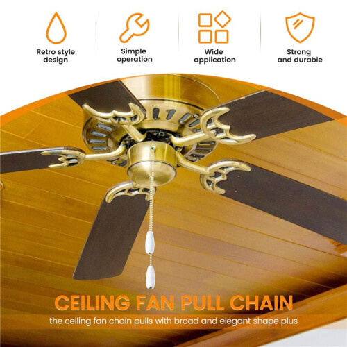 4 Pieces Ceiling Fan Chain Pulls Wooden Pull Chain Extension Pull Chain for Ceiling Light Lamp Fan Chain 1