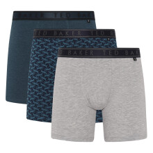 (XL, Heather Grey/Bowwow/Reflektierendes Becken) Ted Baker - Ted Baker - 3er Pack Herren Atmungsaktive Weiche Baumwoll-Boxershorts