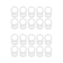 20 Pcs Button Silicone Ring Mam Pacifier Holder Mannequin Clip Adapter Transparent