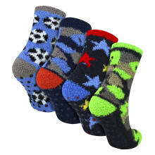 (4-6 Years, Neuheit) Sock Snob - Sock Snob - 4er-Pack Jungen Haussocken warm kuschelig rutschfest bequem