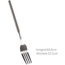 BBQ Infällbar Gaffel Frukt Dessert Gaffel med Långa Handtag Bordsservis Kreativt Köksmaterial Gaffel i Rostfritt Stål