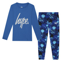 (11-12 Years, Blau) Hype - HYPE - Jungen Pyjama Set Blau Graffiti Kinder Schlafanzug Weich