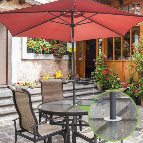 4Pcs Patio Table Umbrella Hole Ring Plug, Silicone Pool Umbrella Sleeve Stabilizer,Umbrella Table Ring Hole Insert White 1