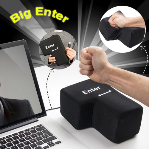 1Pcs  USB Enter Key Anti Stress Button Decompression Computer Any Vent Pillows Desktop Pillow for Programmer, 2