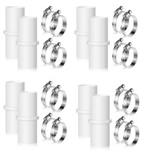 8 Pieces Washing Machine Drain Hose Connectors Washer Extension Adapter with 16 Pieces Drain Hose Clamps