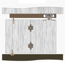 4X Bifold Door Hardware Wooden Sliding Door Pulley Furniture Hardware Wheel Barn Door Roller