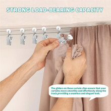 Pack of 100 Curtain Clips,Curtain Clips, Rolls with Plastic Rollers and Clips, Curtain Clips, Metal Clips for Curtains