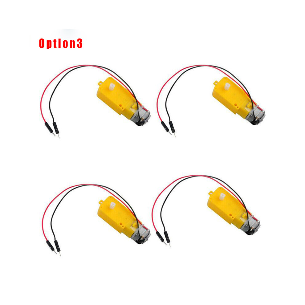 (Kit 3) Smart Car Robot Plastic Tire Tyre Wheel With Dc 3-6V Gearbox Motor Set For Arduino 123643804429