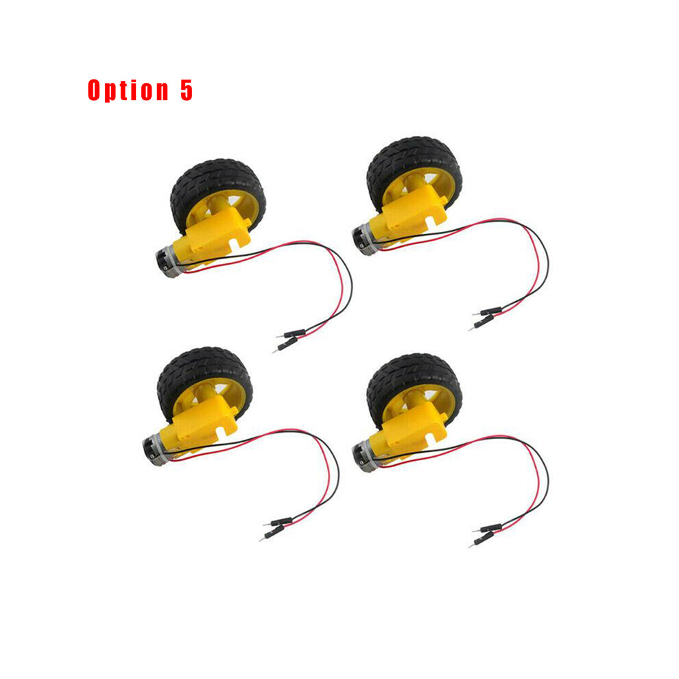 (Kit 5) Smart Car Robot Plastic Tire Tyre Wheel With Dc 3-6V Gearbox Motor Set For Arduino 320997712725