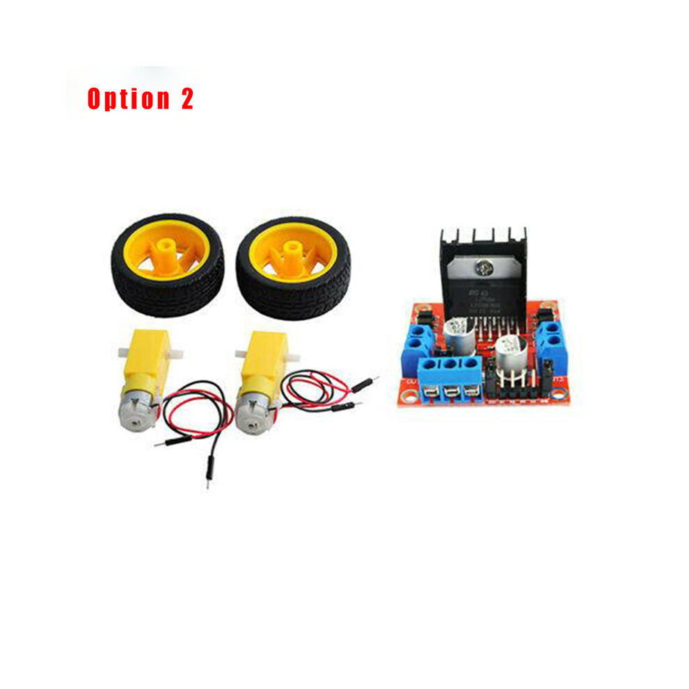 (Kit 2) Smart Car Robot Plastic Tire Tyre Wheel With Dc 3-6V Gearbox Motor Set For Arduino 123643804443