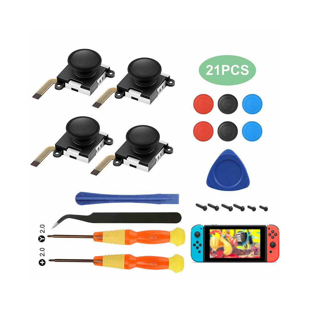 21Pcs 3D Analog Sensor Stick Joystick Repair Kits For Nintendo Switch Ns Joy-Con 320997714026