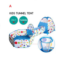 (A) Portable 3 In 1 Childrens Kids Baby Play Tent Tunnel Ball Pit Playhouse Pop Up
