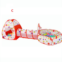 (C) Portable 3 In 1 Childrens Kids Baby Play Tent Tunnel Ball Pit Playhouse Pop Up
