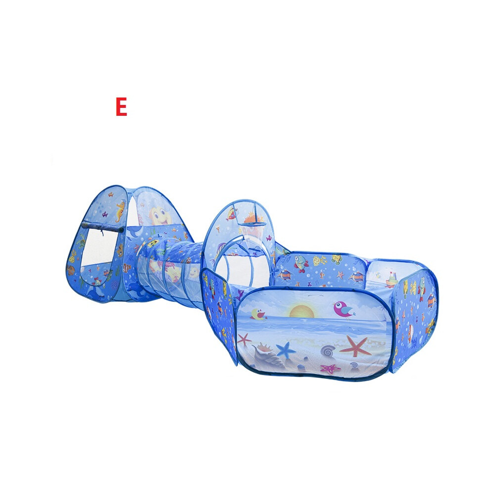 (E) Portable 3 In 1 Childrens Kids Baby Play Tent Tunnel Ball Pit Playhouse Pop Up Pink