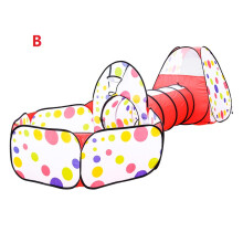 (B) Portable 3 In 1 Childrens Kids Baby Play Tent Tunnel Ball Pit Playhouse Pop Up