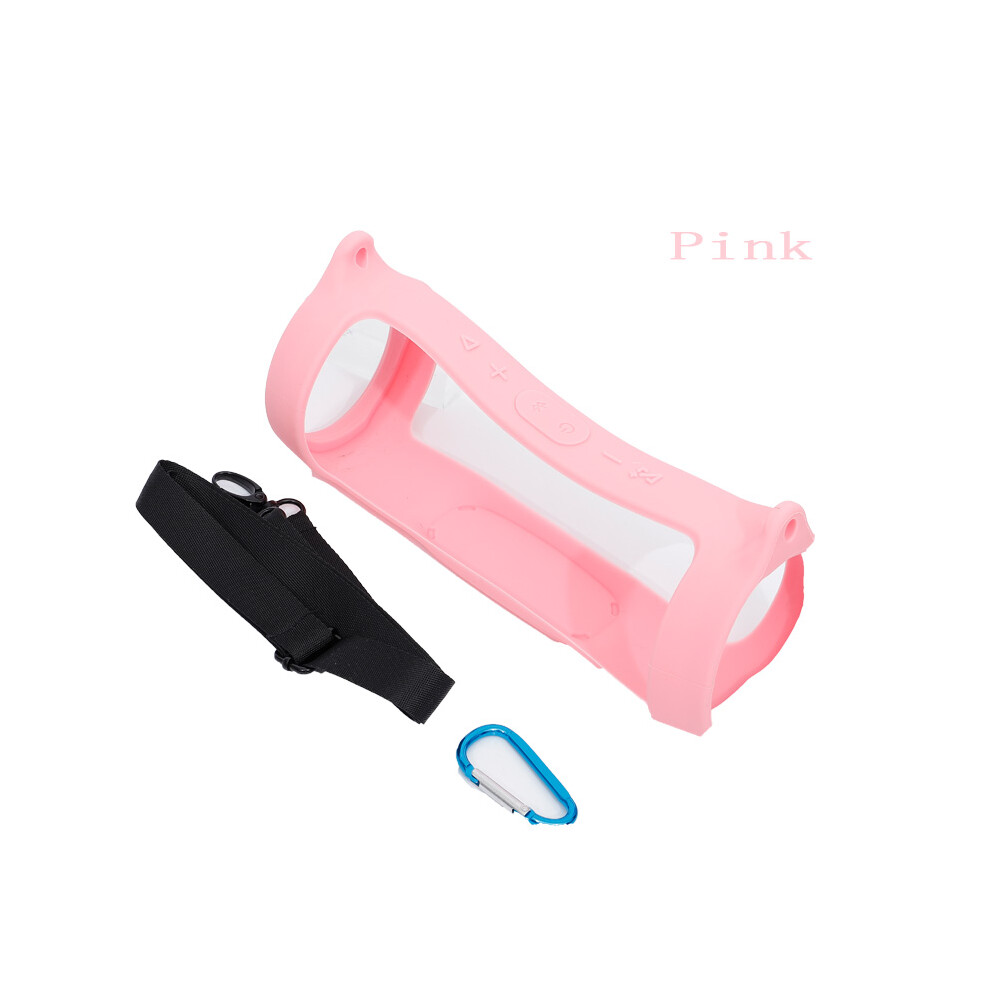 Pink (Pink) For Jbl Charge 4 Wireless Bluetooth Speaker Silicone Carry Case Cover With Strap