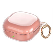 (Transparent pink) Charging Case Protective Cover For Samsung Galaxy Buds Live Shockproof TPU Skin
