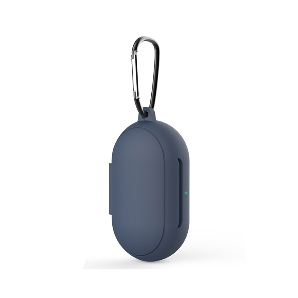 (Navy blue) For Samsung Galaxy Buds /Bud+ Earbuds Case Protective Cover Pouch With Keychian