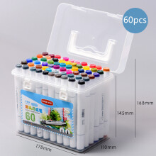 (60pcs) Marker Art Oily Painting Watercolor Pen Colored Double Head Brush for Anime Hand Painting Beginner Drawing