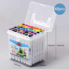 (48pcs) Marker Art Oily Painting Watercolor Pen Colored Double Head Brush for Anime Hand Painting Beginner Drawing