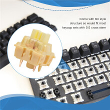 45Pcs V3 Pro Cream Yellow 5 Pin 50gf Linear with Dustproof Stem Compatible with for MX Mechanical Keyboard