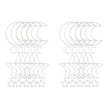2X Moon Star Dream Catcher Metal Hoop Rings Circle Macrame for DIY Dream Catcher Making Wall Hanging Decoration