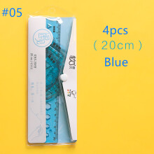 (#05) 4PCS Protractor Triangle Rulers Bookmark Drawing Supplies Bendable Office School Stationery