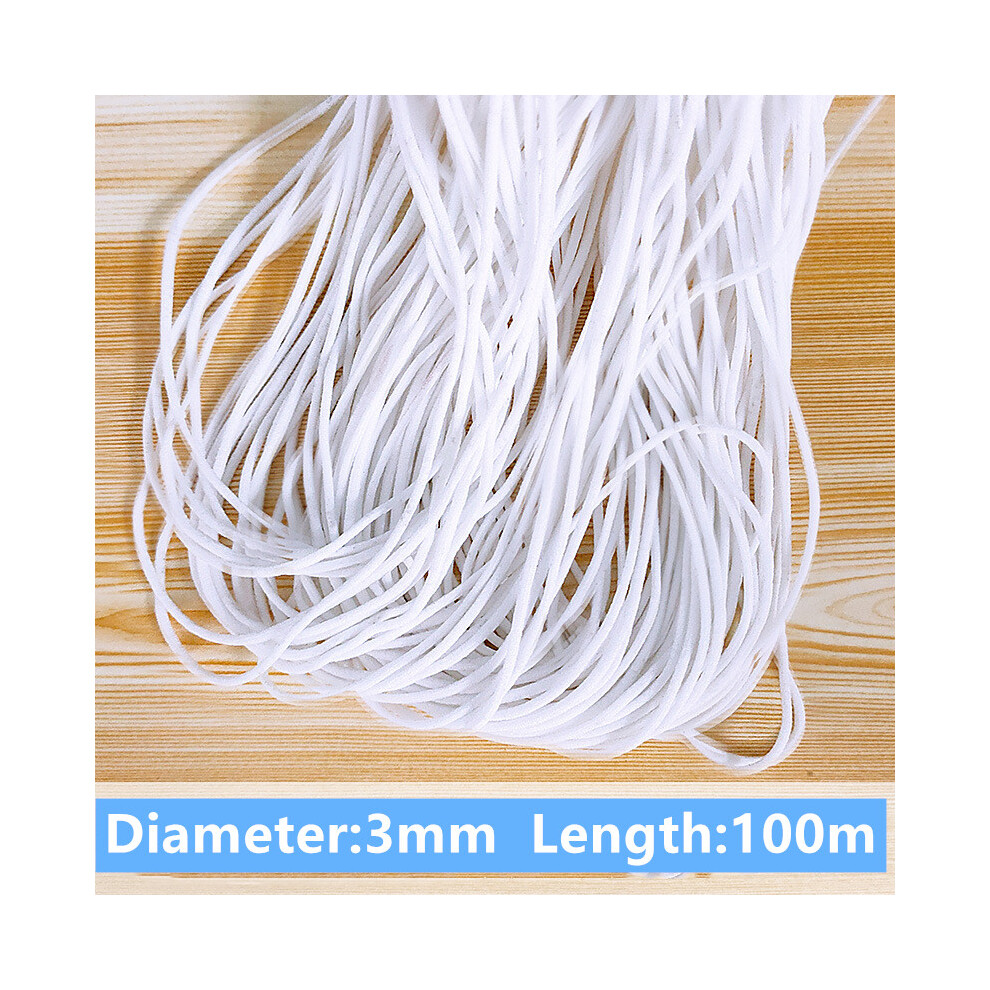 (100M) Diy Elastic Band Cord Ear Hanging Sewing Rope For Face Mask Diameter 3Mm 320997716884
