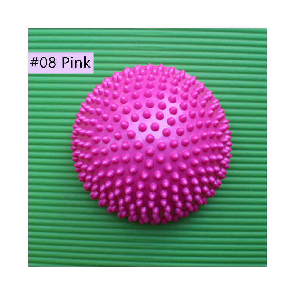 Pink (#08 ) Spiky Yoga Half Ball Foot Massager 16Cm Pvc Hemisphere Physical Pilates Fitness Exercise Balance Skills Training
