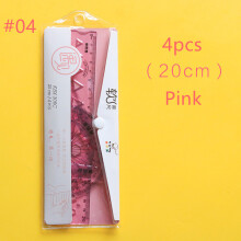(#04) 4PCS Protractor Triangle Rulers Bookmark Drawing Supplies Bendable Office School Stationery