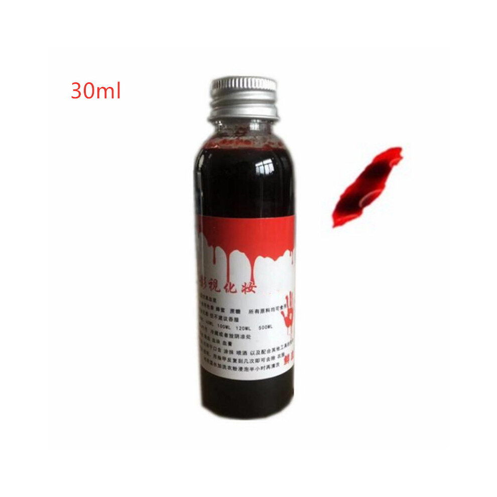 (Blood 30ml) 30ML Realistic Halloween Red Fake Blood Scary Party Props Vampire Zombie Makeup