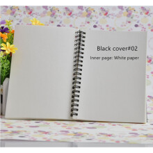 (Black cover#02) Notebook Kraft Black Blank Sketchbook Diary Journal Notepad for Graffiti Sketch Drawing