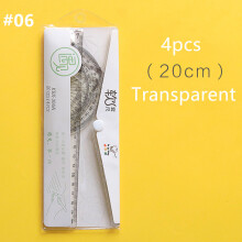(#06) 4PCS Protractor Triangle Rulers Bookmark Drawing Supplies Bendable Office School Stationery
