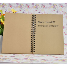 (Black cover#01) Notebook Kraft Black Blank Sketchbook Diary Journal Notepad for Graffiti Sketch Drawing
