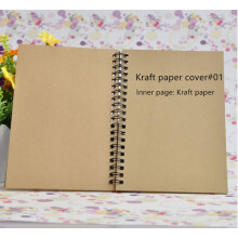(Kraft paper cover#01) Notebook Kraft Black Blank Sketchbook Diary Journal Notepad for Graffiti Sketch Drawing