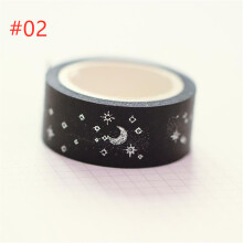 (#02) Washi Tape DIY Decorative Scrapbooking Paper Sticky Adhesive Sticker Craft ?C Colourful Rolls for Journaling, Cards, Wrapping & Art Projects