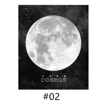(#02) Planet Earth & Pluto Moon Mini Memo Pads: Sticky Notes for School, Bookmark, Label Supplies